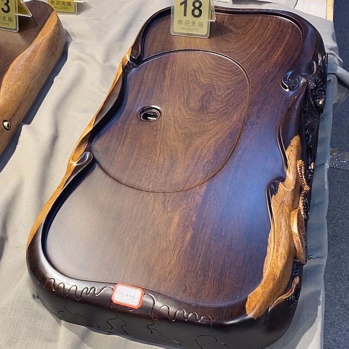 木已**候黑檀木实木茶盘