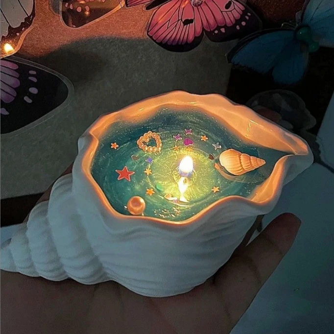 【全国包邮.拍一发四】海螺香薰蜡烛家用卧室香氛摆件伴手礼家居