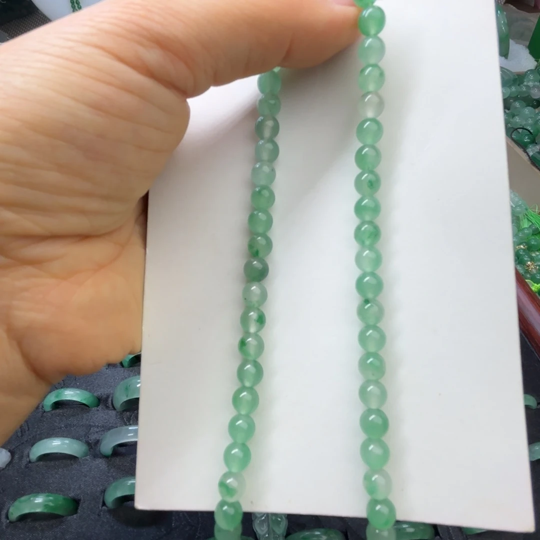 石英质玉（非洲翠）未镶嵌戒指  珠子  手镯冰飘锁骨项链