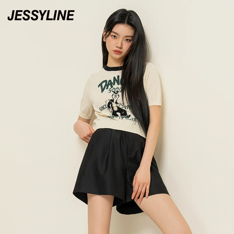 4726【马琦尧专属】jessyline甄选杰茜莱短袖薄针织衫T恤女新款