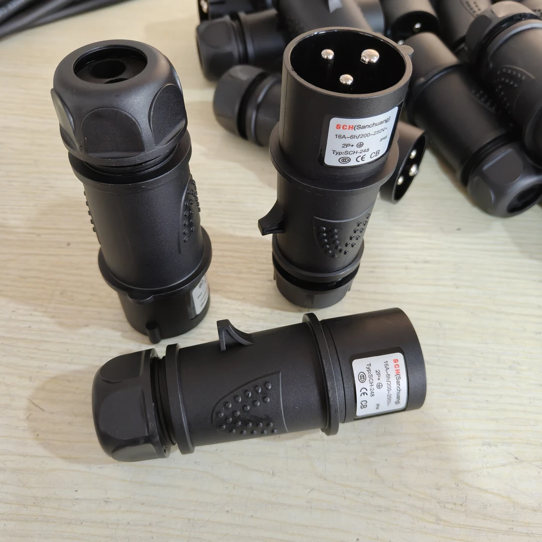 防水工业插头插座3芯4芯5芯16A航空公母对接插头插座