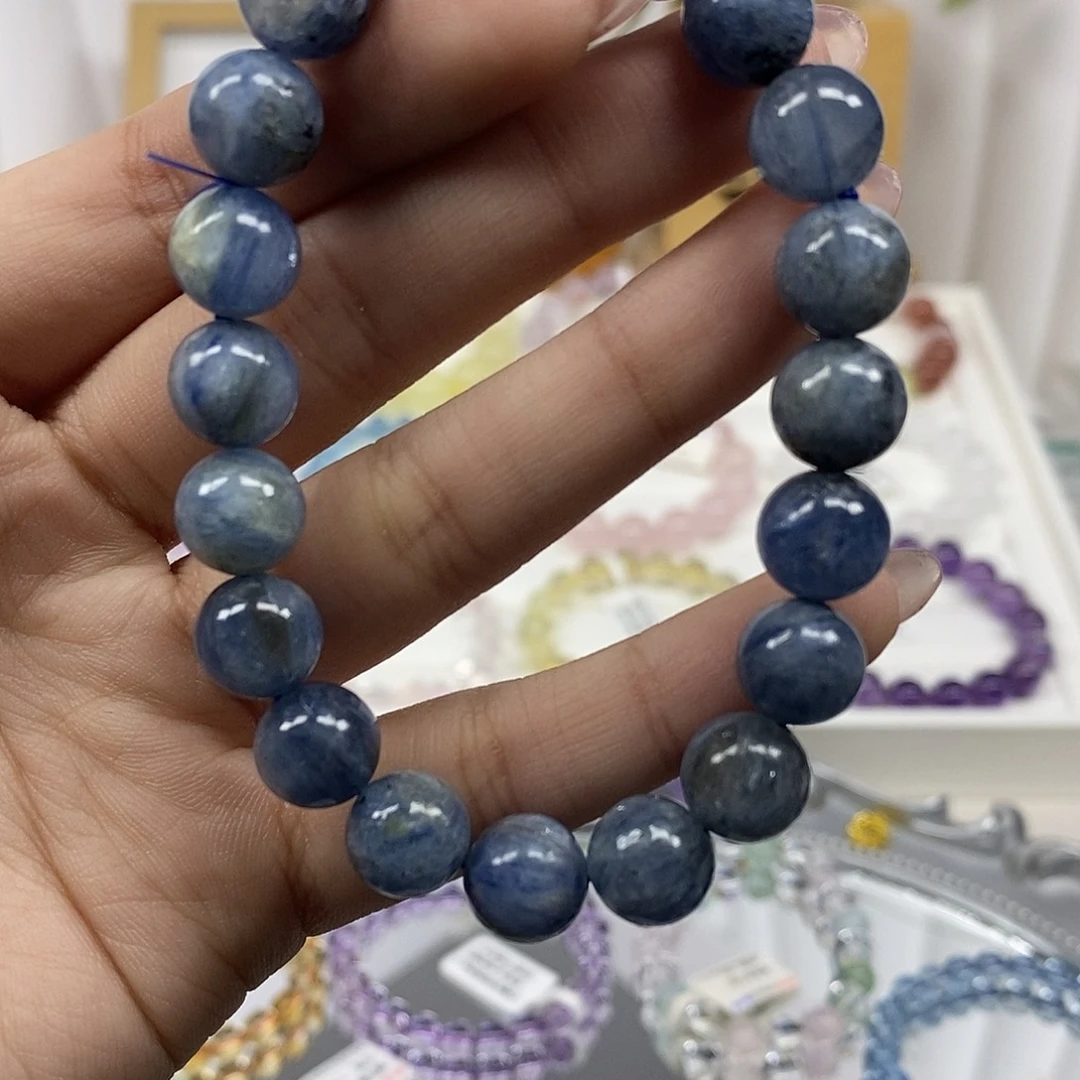 未镶嵌烟晶手链蓝晶石10咪