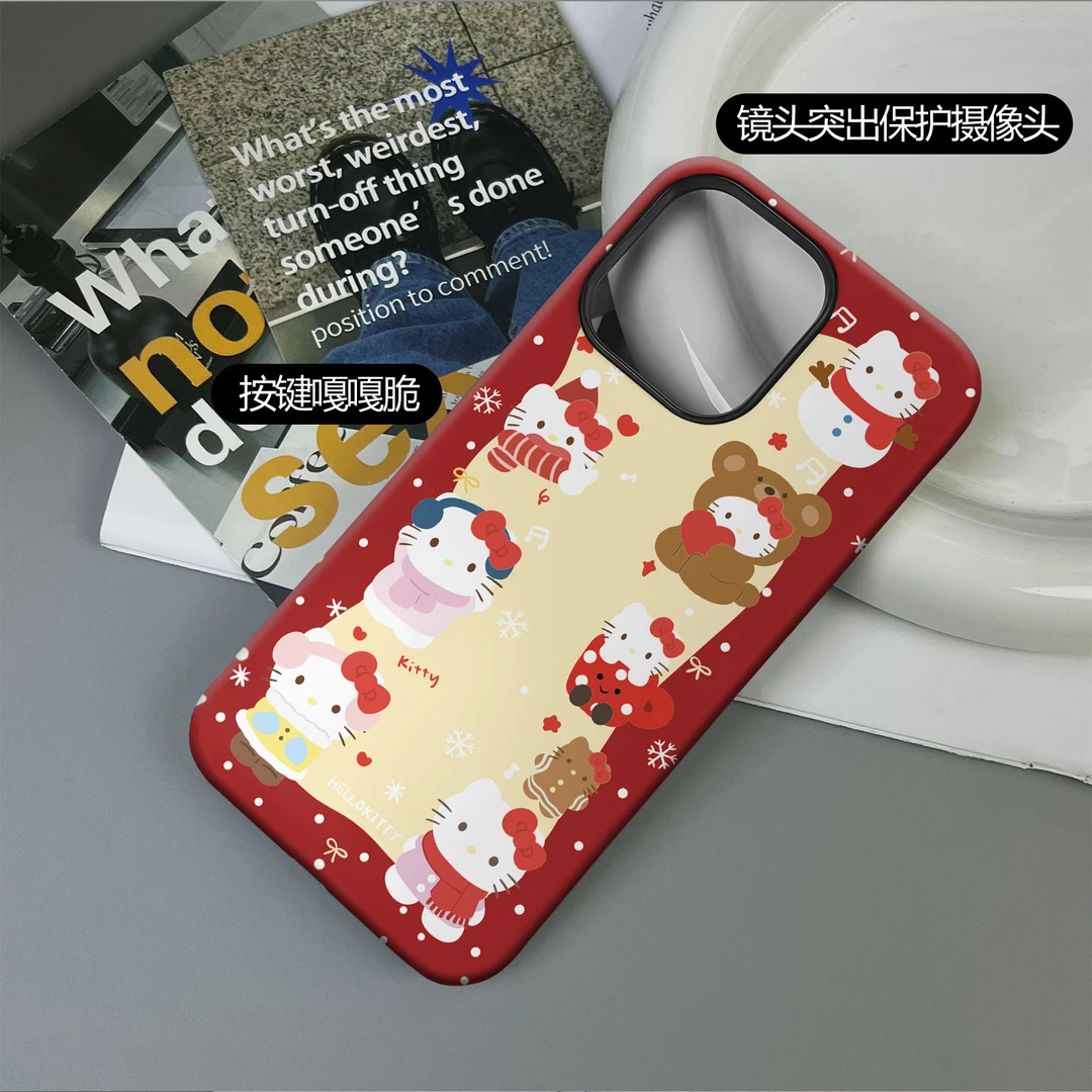 围脖凯蒂猫菲林二合一适用于苹果VIVO华为OPPO防摔卡通手机壳