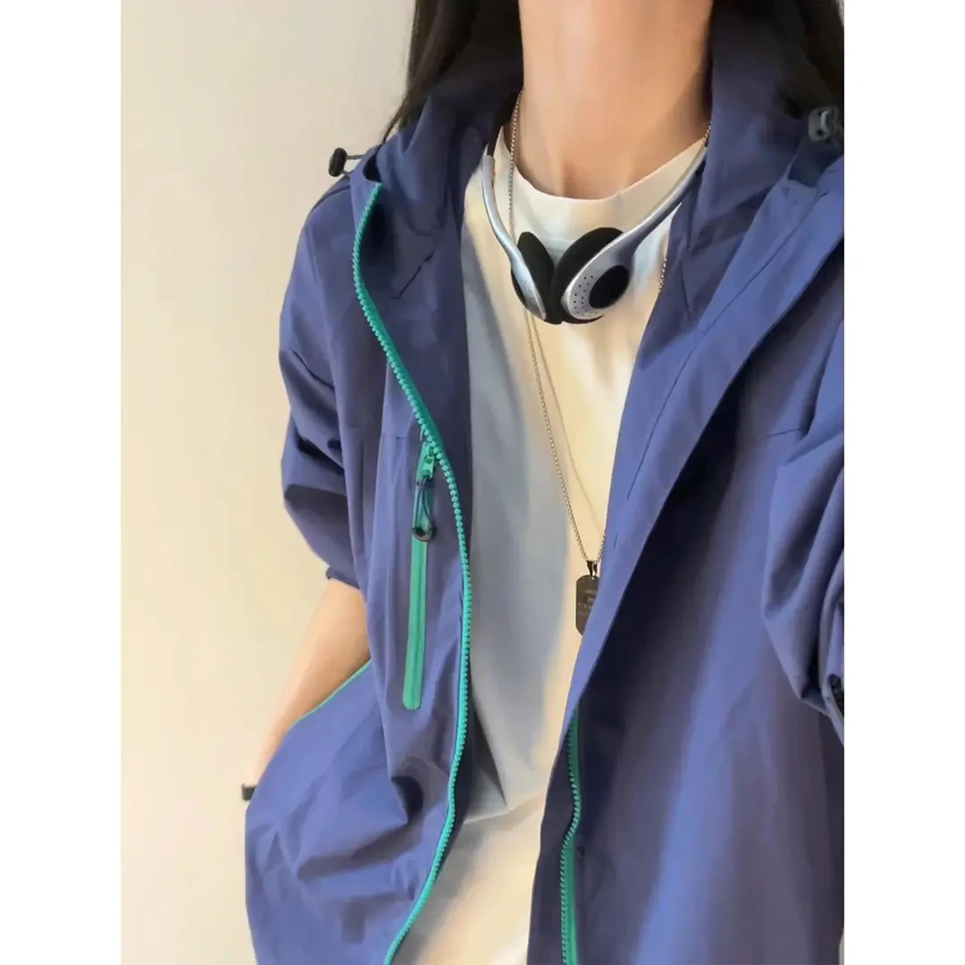 防风防水户外软壳冲锋衣外套男秋季潮牌痞帅登山美式休闲连帽夹克