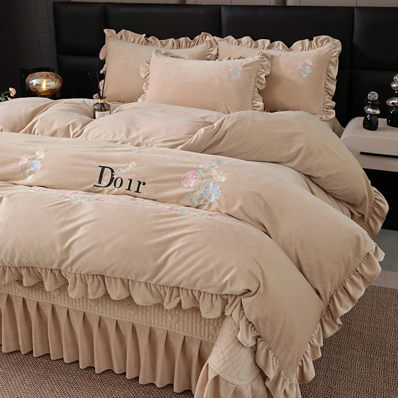 【宝宝绒】2025冬季新款双面加绒加厚保暖被套罩床品套件床盖四件套