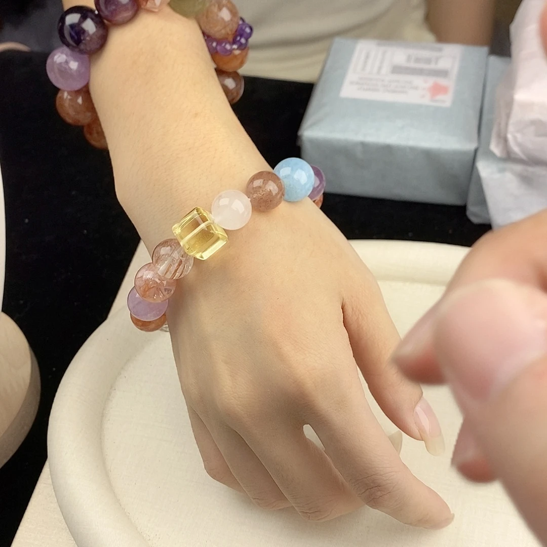 银S925镀金镶嵌手链水晶