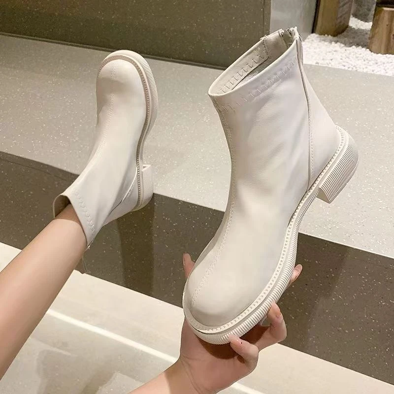 断码瑕疵介意勿拍马丁靴D-55女秋冬加绒英伦风切尔西瘦瘦女靴子