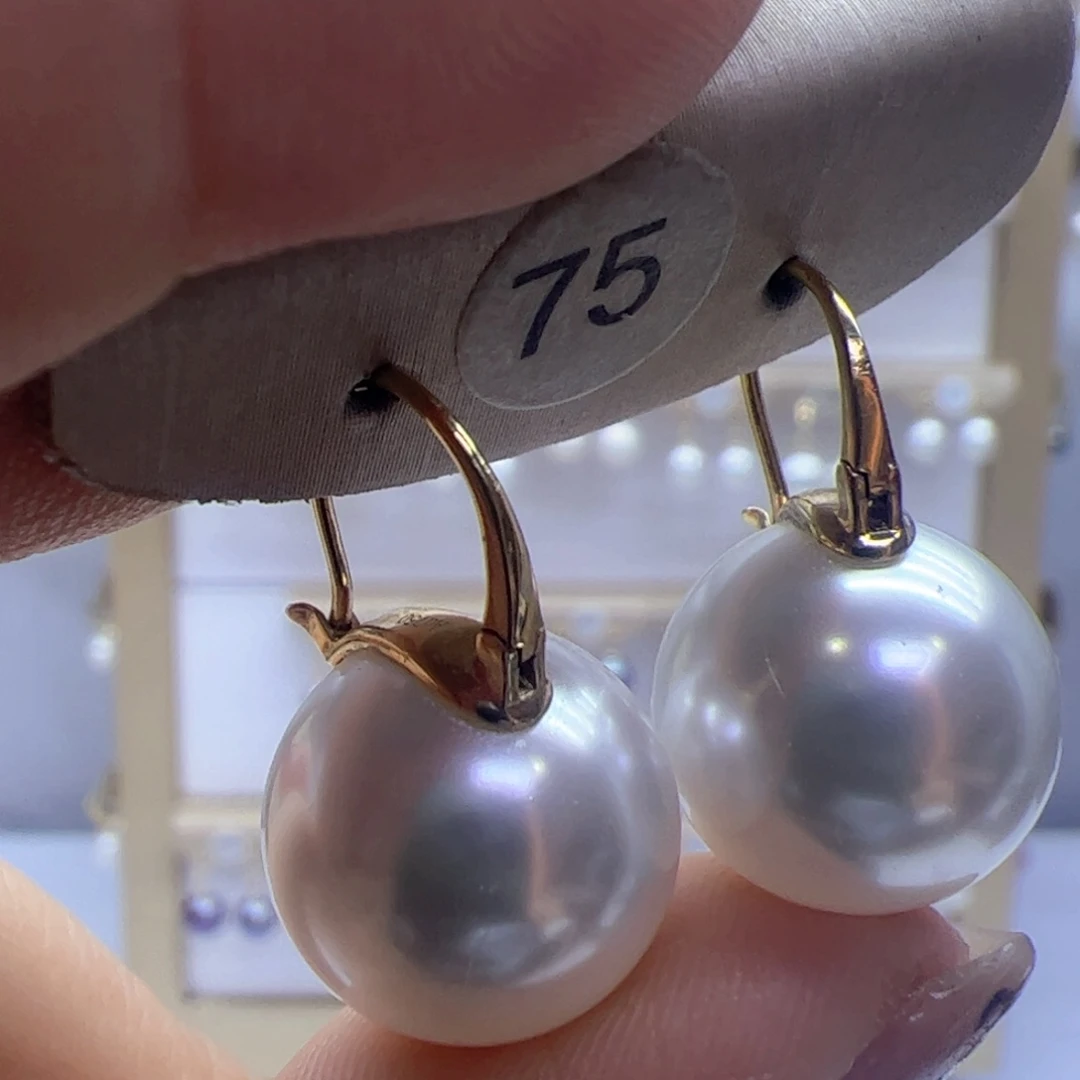 淡水珍珠耳饰18K金镶嵌