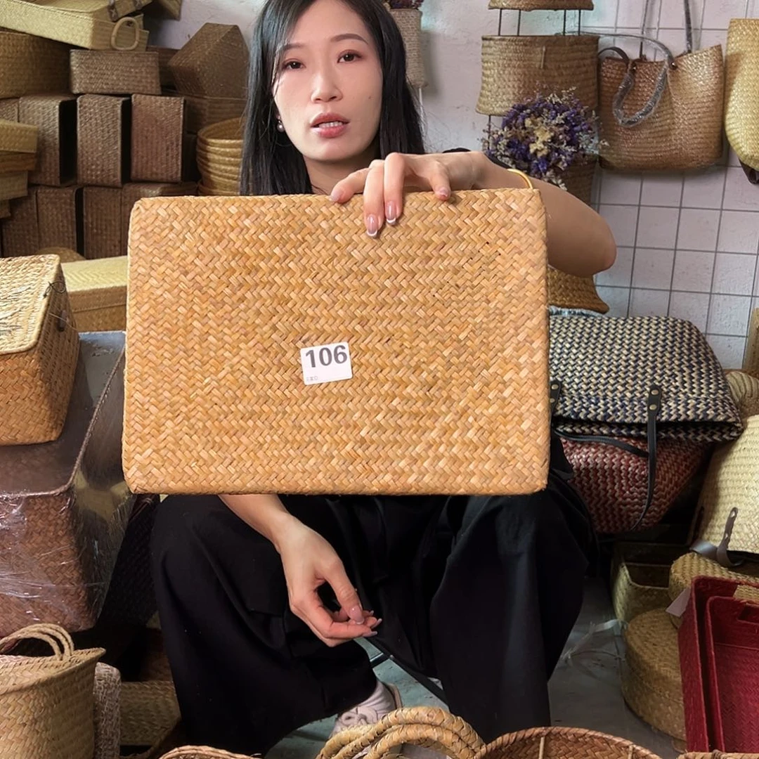 编织带草编包/草编收纳盒微瑕疵