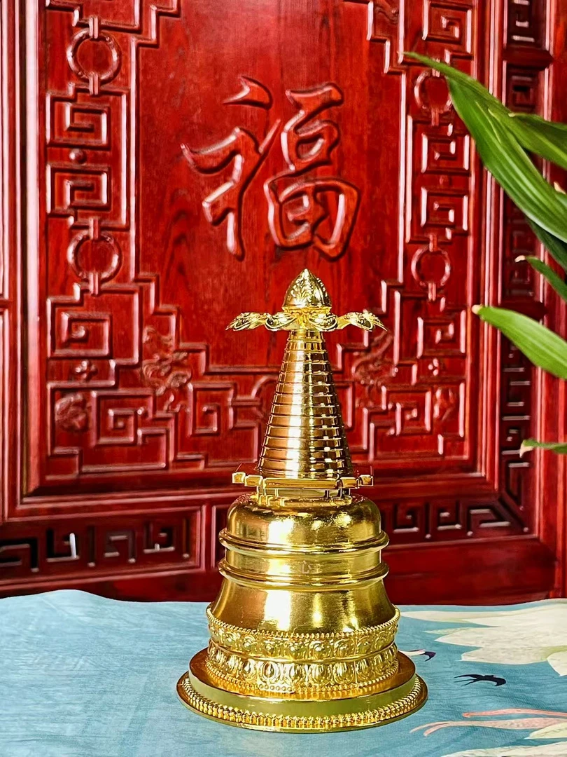 初心文老师智慧噶当装藏宝塔摆件