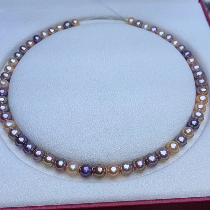 淡水珍珠项链未镶嵌金属混彩