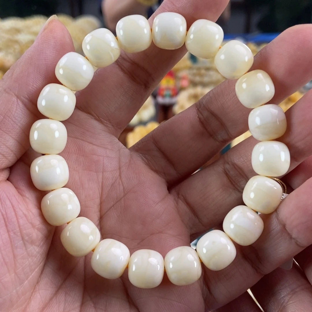 琥珀未镶嵌珠宝奇石11+白蜡同料串18.94