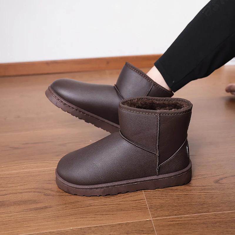 防滑时尚雪地靴防水加绒保暖冬季爸爸妈妈老人棉鞋男高帮46大码47