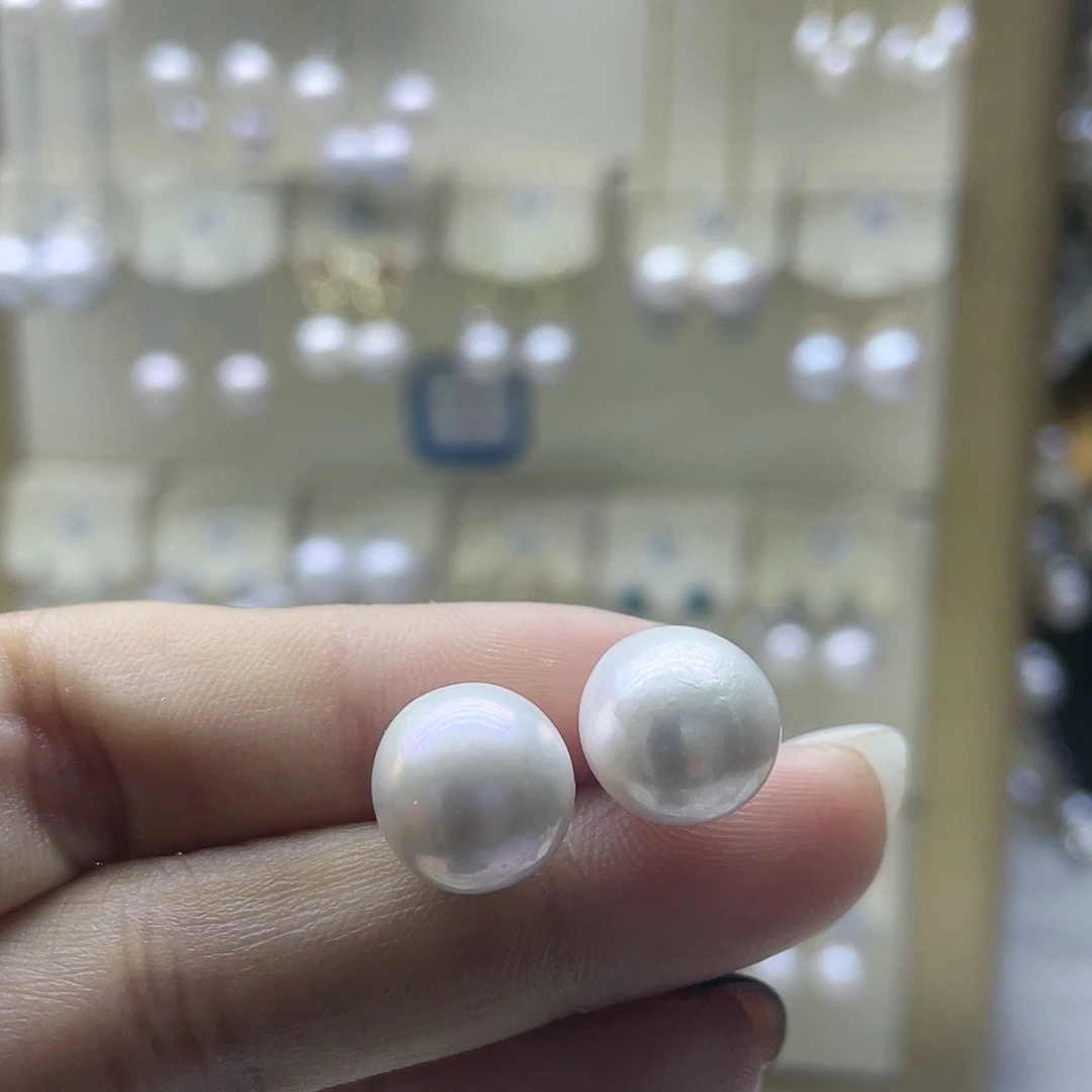 淡水珍珠耳饰银S925镶嵌