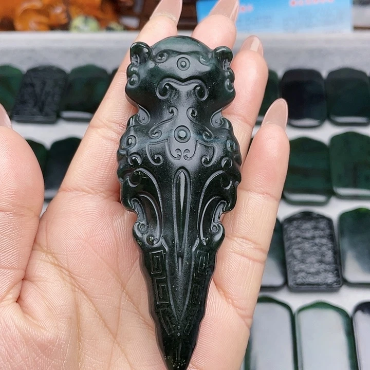 蛇纹石玉未镶嵌挂件泰山玉降魔杵