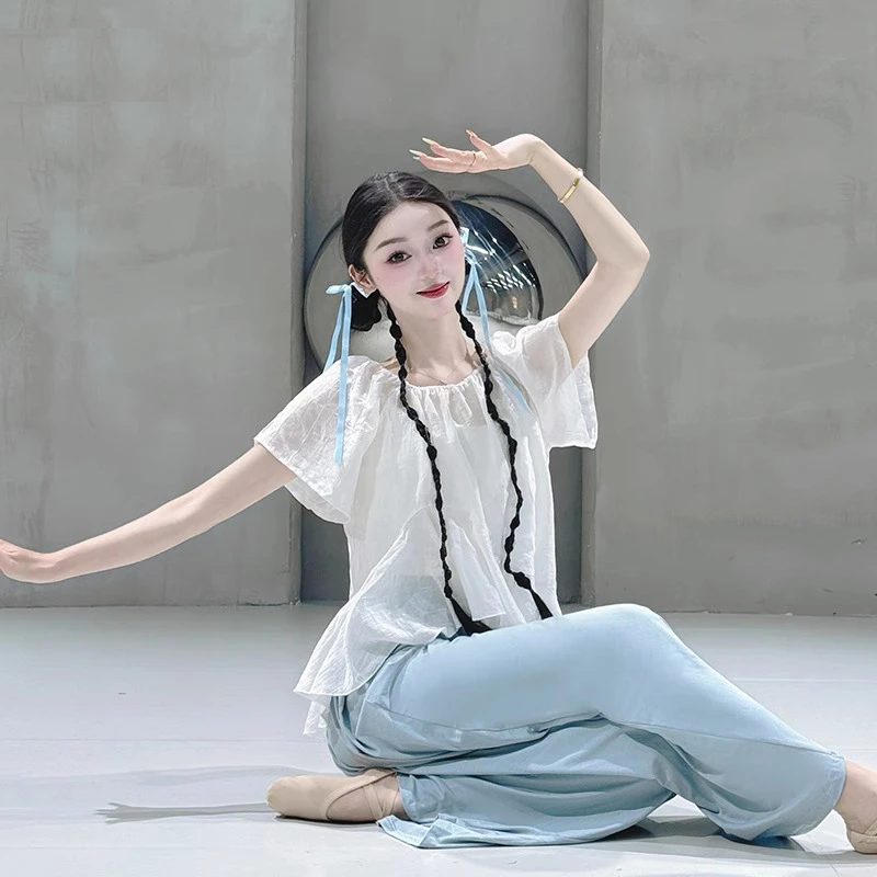 舞蹈上衣女款新款现代舞中国舞服装日常可穿仙气夏天古典舞练功服