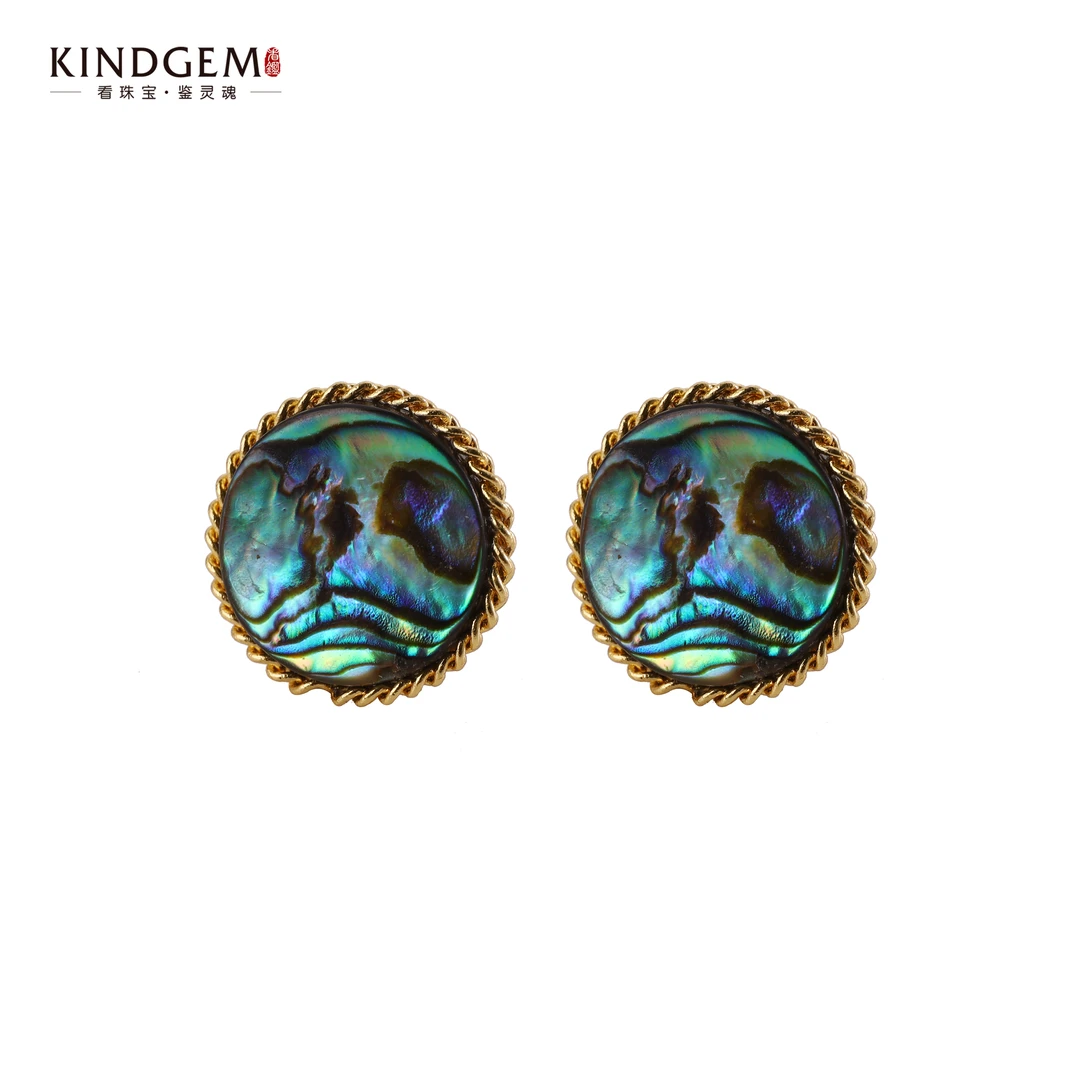 铜合金贝壳耳饰 法式个性轻奢气质时尚简约耳环 JM303XAPC-25393