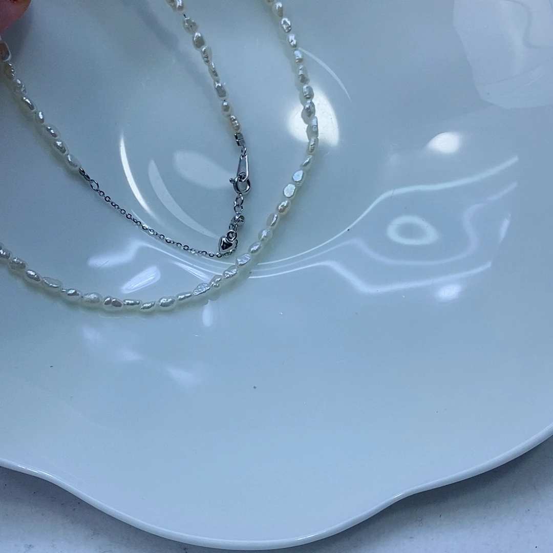 淡水珍珠颈饰银S925镶嵌