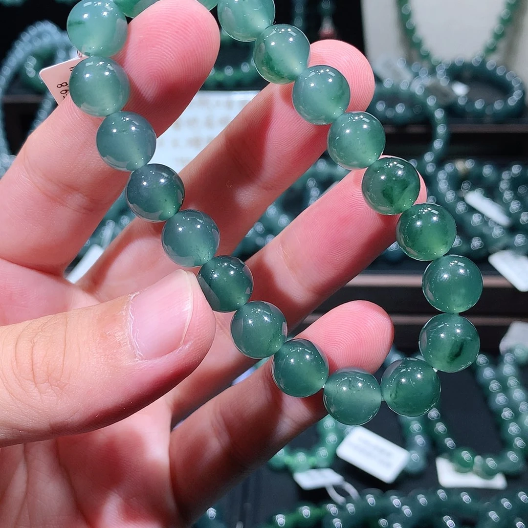 手链翡翠未镶嵌天然a货翡翠手串9.8