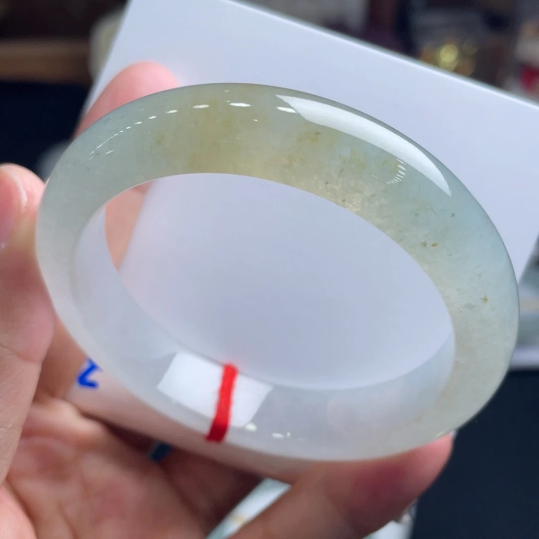 翡翠未镶嵌手镯56正圈，冰透