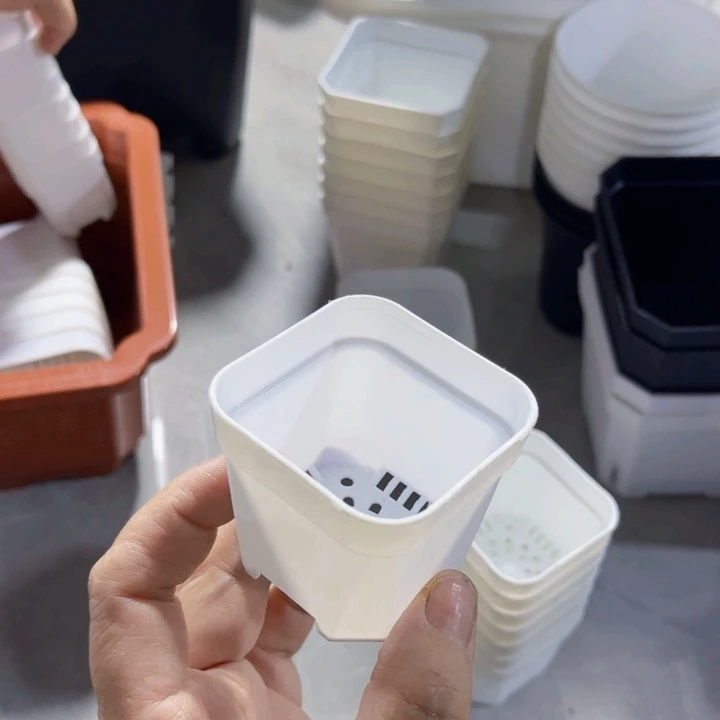 塑料白方口5高5一组50