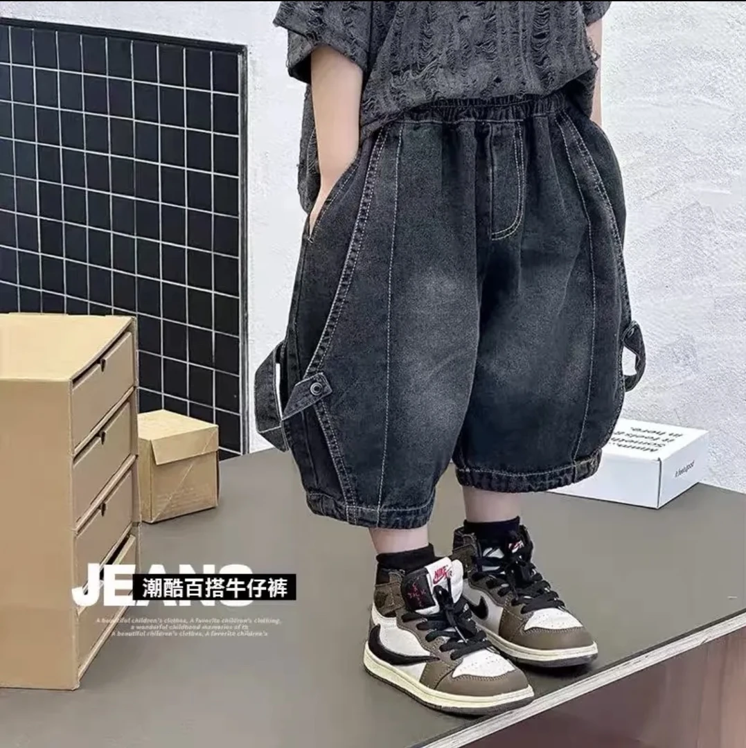 2025年新款衣服儿童薄款裤子儿童服装宝宝休闲裤潮酷痞帅童装牛仔