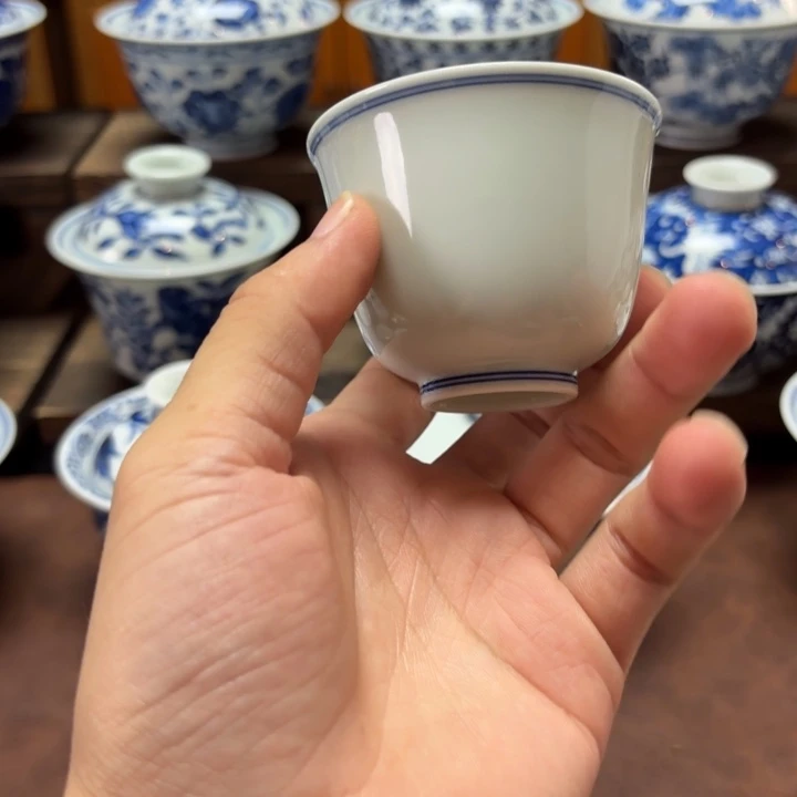 夏***。景德镇纯手工白胎铃铛杯4个