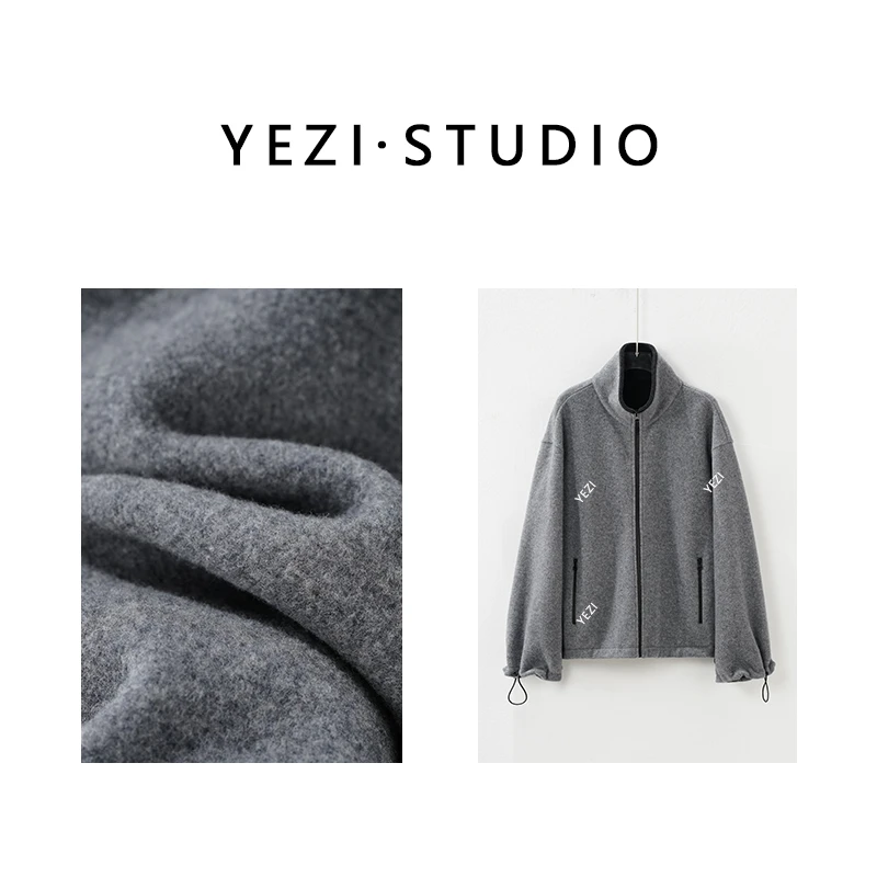 【轻暖系列】羊毛定纺系列高比例双面立领抽绳时尚休闲外套25310034