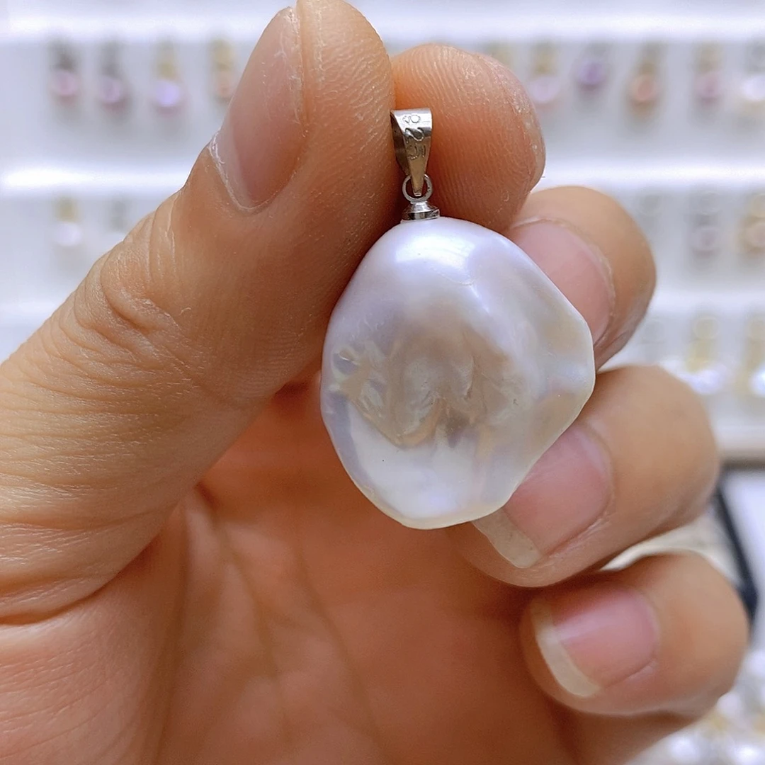 淡水珍珠银S925镶嵌颈饰