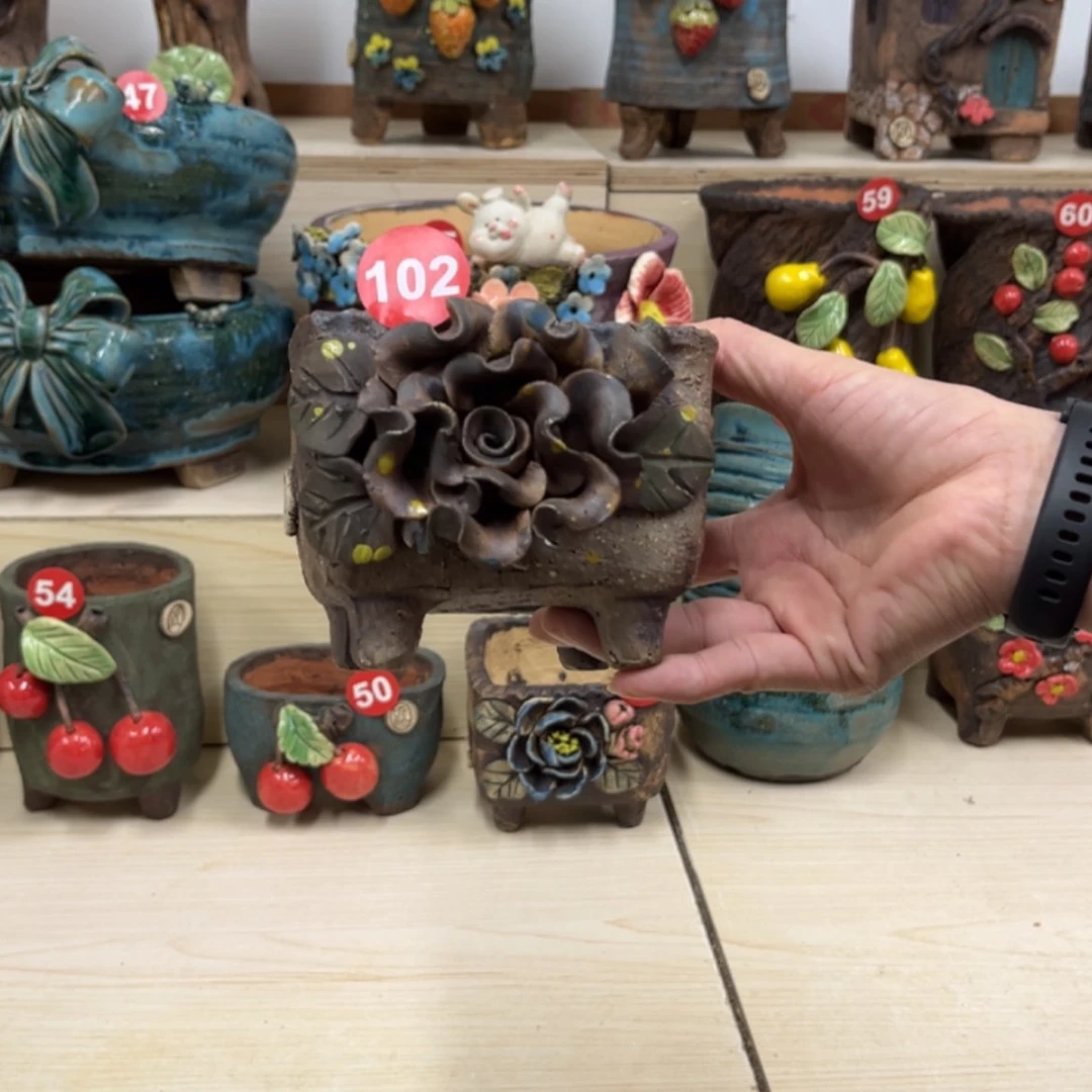 【闪购商品】紫砂花盆102号内口9外高9