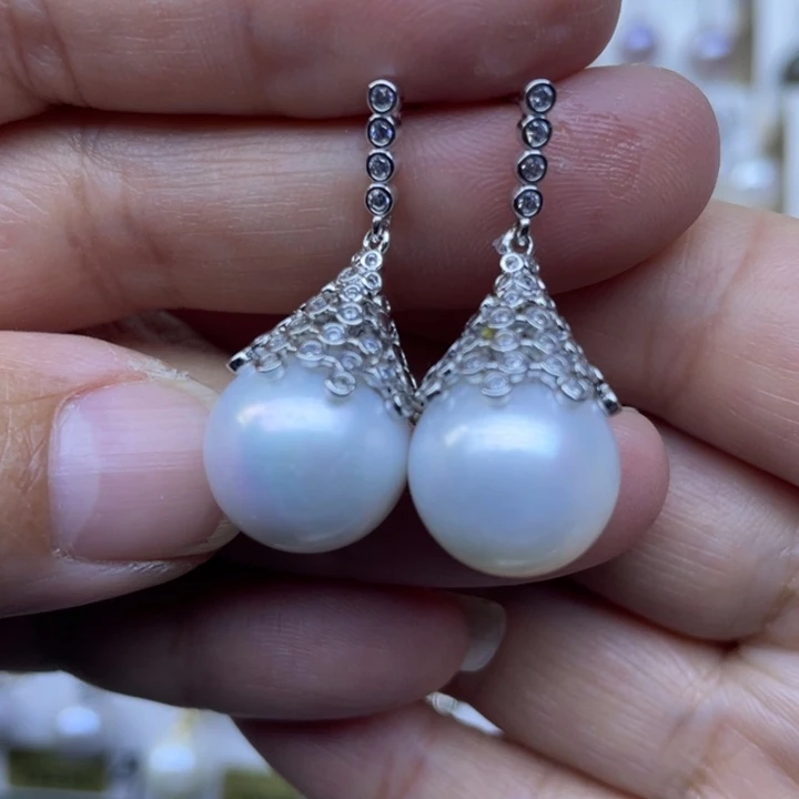 耳饰淡水珍珠银S925镶嵌