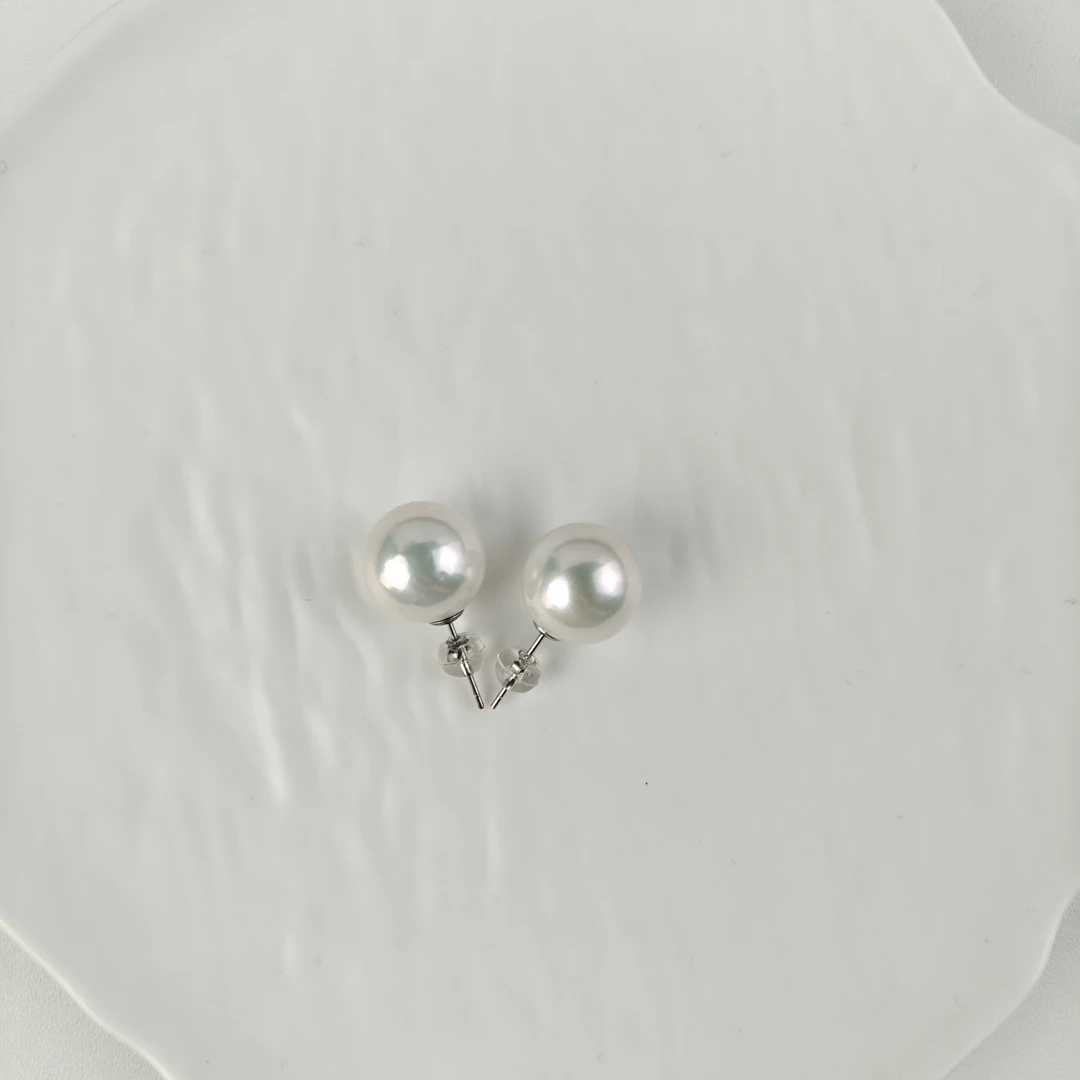 “大龙珠“”淡水珍珠耳钉 12-13mm