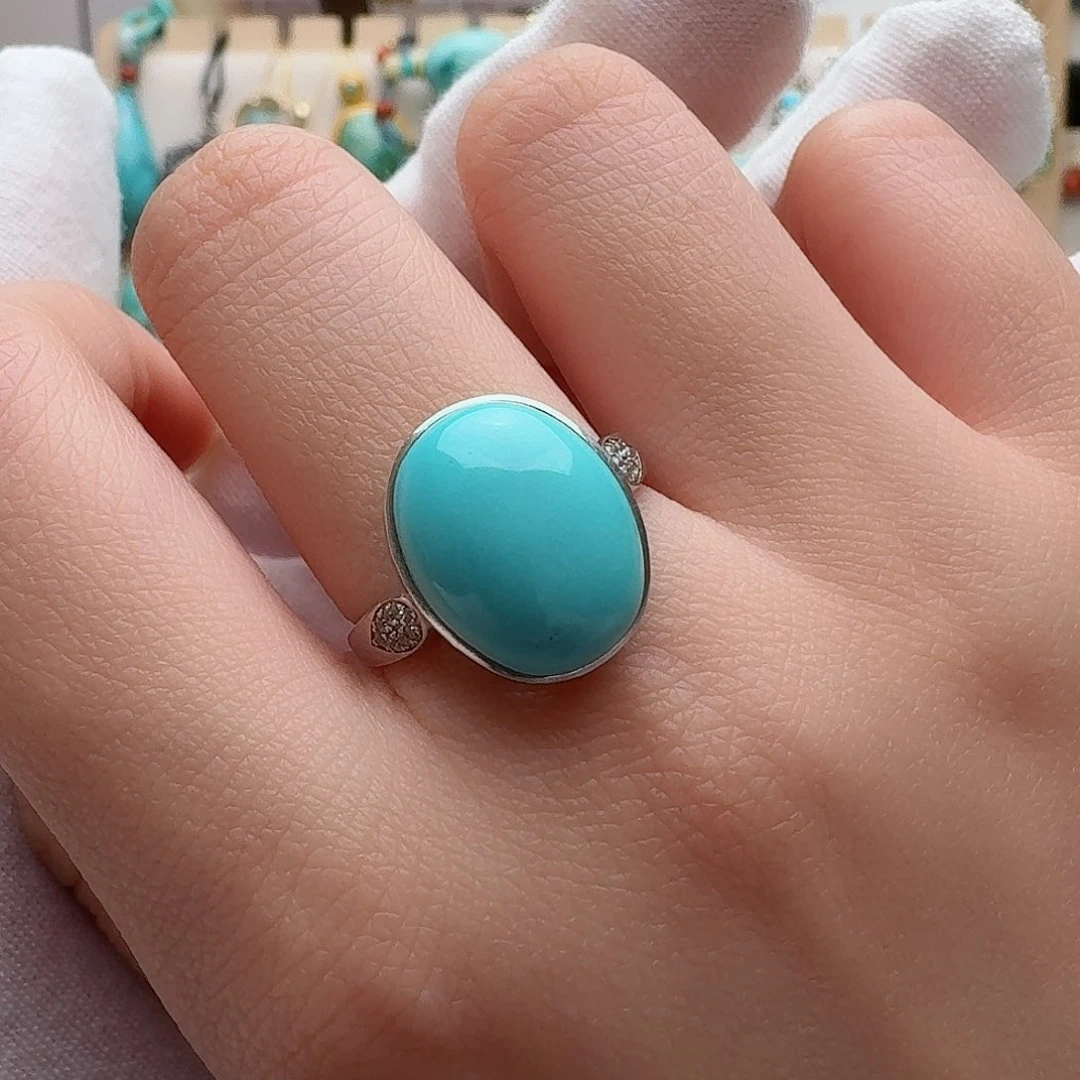 绿松石珠宝奇石银S925镶嵌