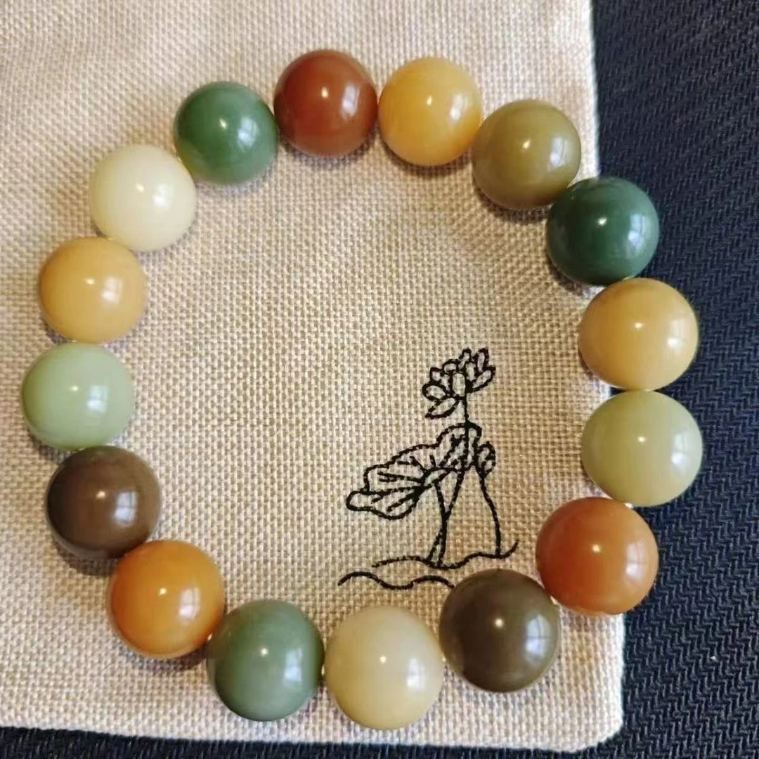 天然菩提根手串老料干磨菩提子多宝色圆珠盘玩佛珠男女款【421】