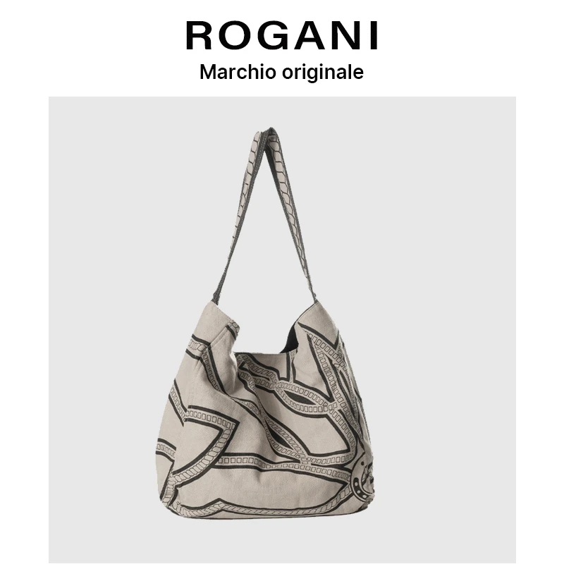 ROGANI托特包简约风文艺风编织单肩包腋下单肩小众女士6678