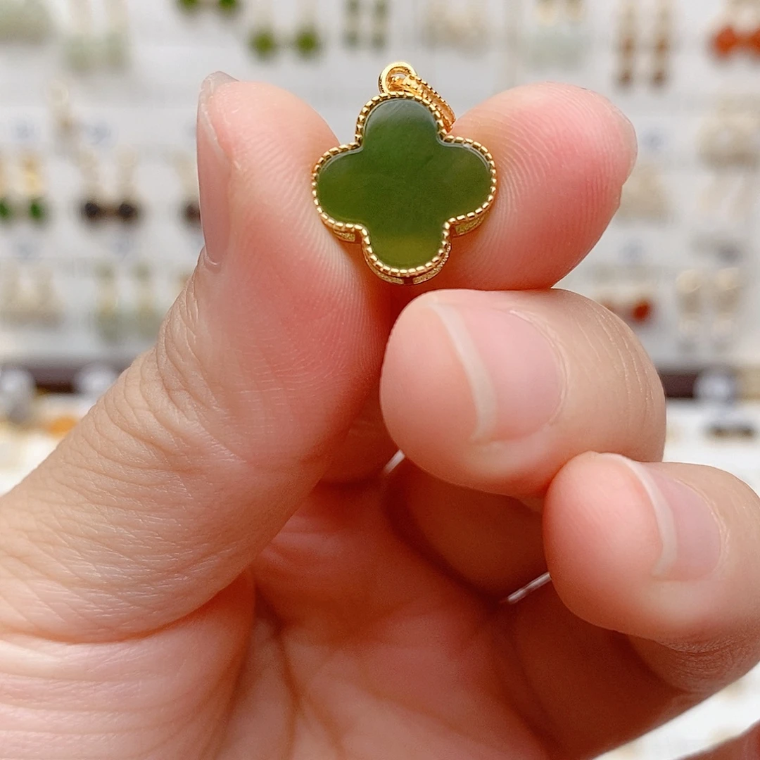 和田玉银S925镶嵌吊坠(不含链)