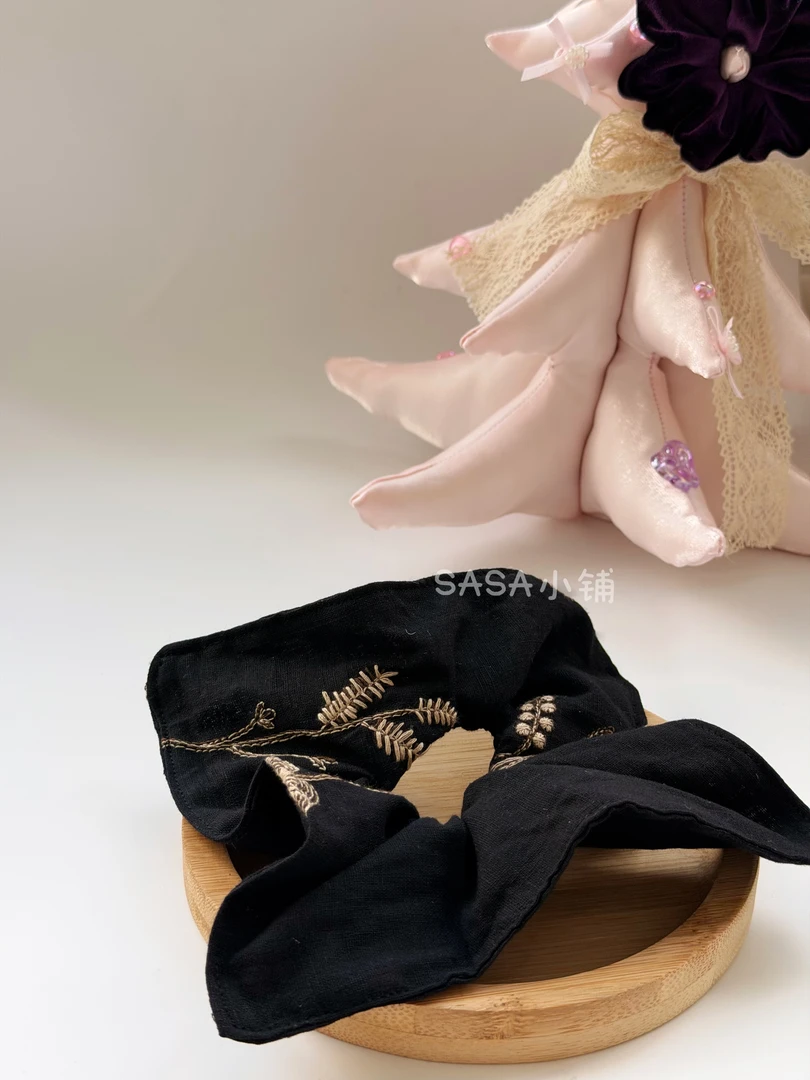 新中式提花大肠发圈女复古风扎发发绳质感头绳高级感发饰新款