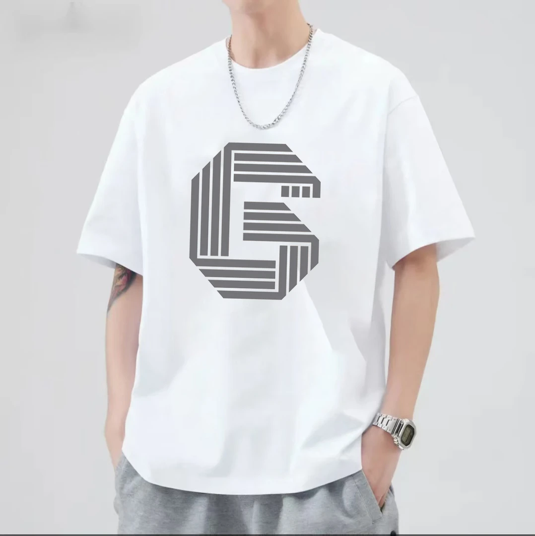 2025重磅夏季纯棉宽松T恤圆领短袖显瘦男女同款Lf5-大G