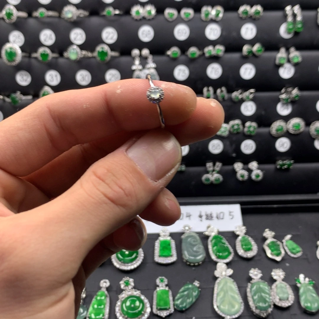 翡翠银S925镶嵌戒指