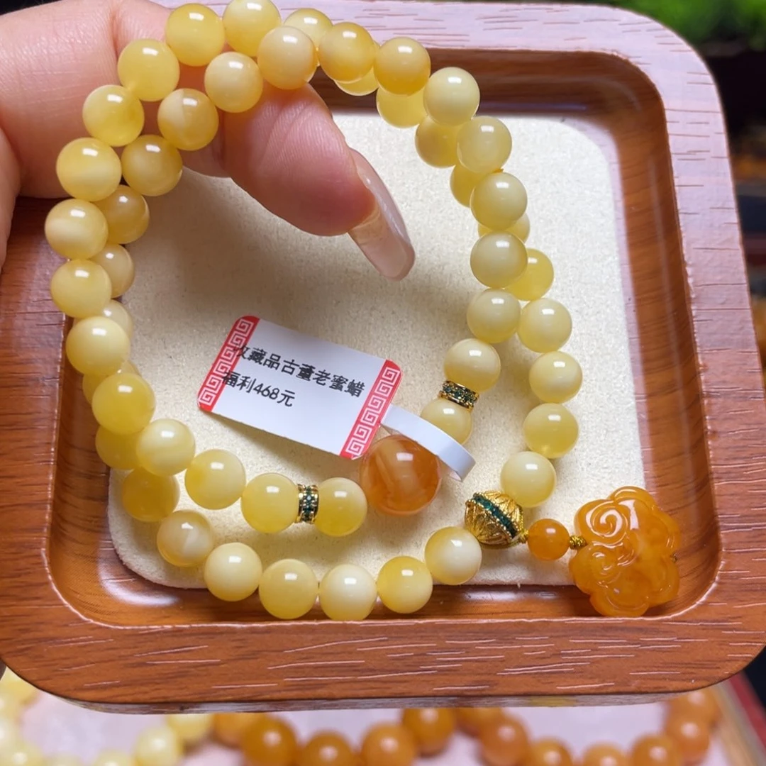 未镶嵌蜜蜡手链手串