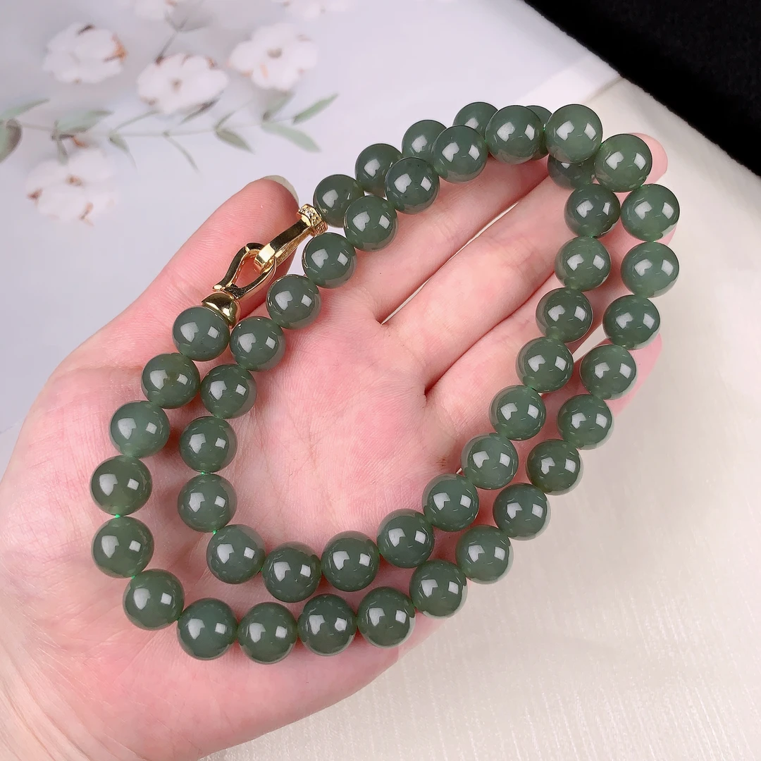 【麦子家族年终大促】天然和田玉9-10项链精致百搭JY027