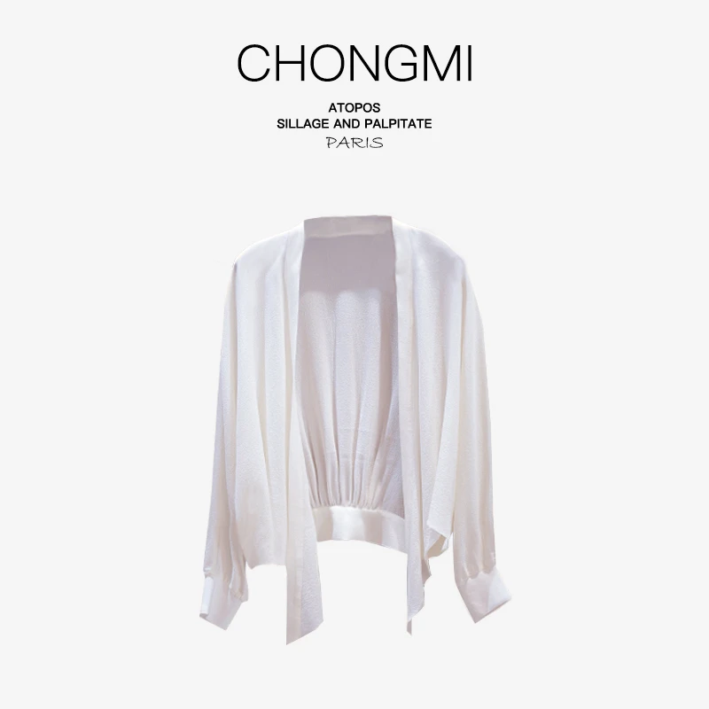 白色防晒真丝开衫衬衫女长袖2025夏季新款桑蚕丝上衣 S250329271