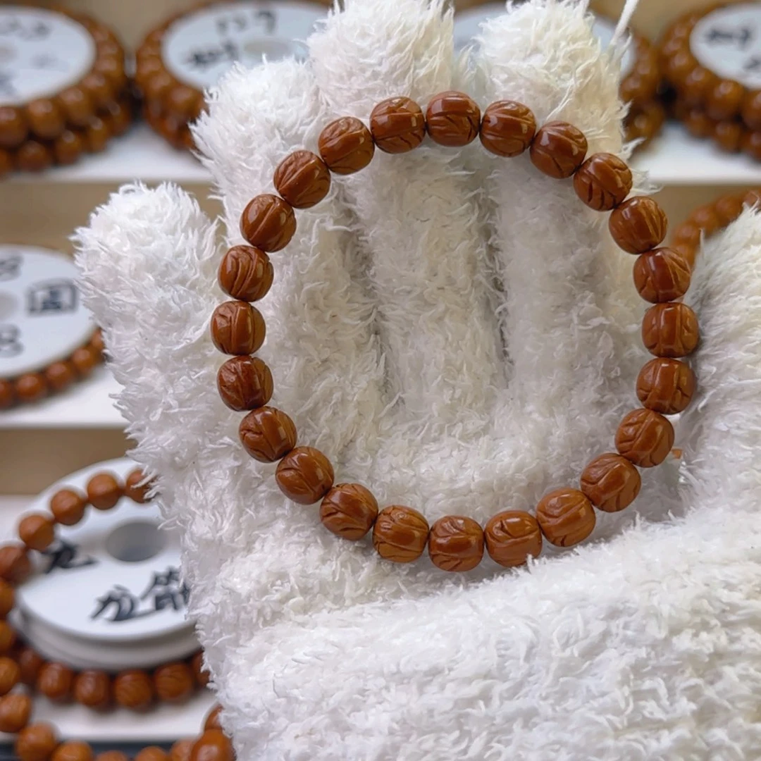 桃核手串神***位龙纹桃核老型桶珠一道筋