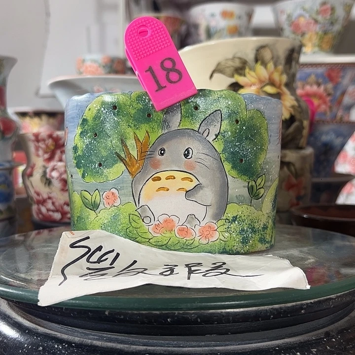 景德镇幸运花盆手绘韩式花盆