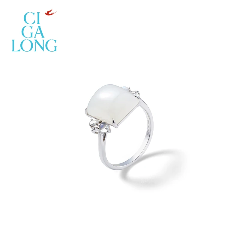 CIGALONG软烟云和田玉戒指