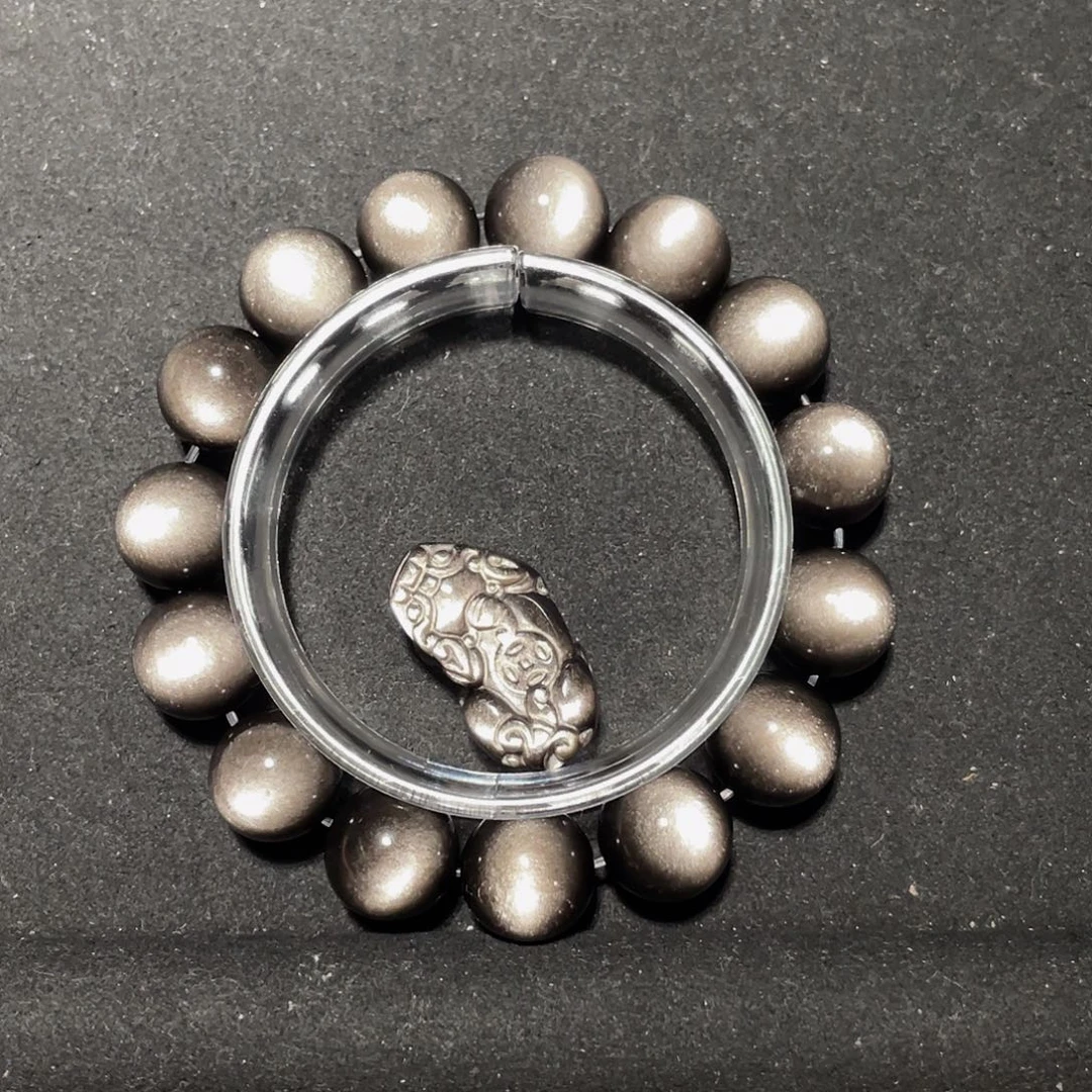 是****黑曜岩未镶嵌手链