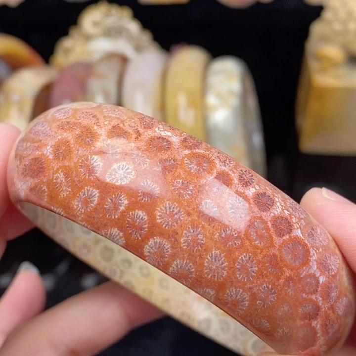 未镶嵌手镯硅化玉61.4