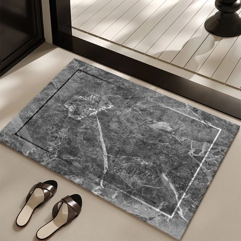 大理石纹硅藻泥浴室地垫吸水耐脏防滑脚垫厕所卫生间垫洗手间地毯