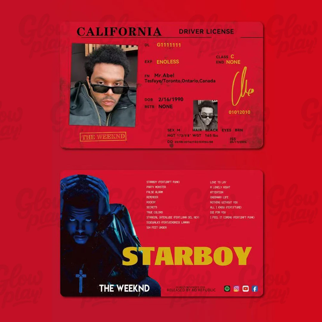 HIPHOP/R&B/POP音乐歌手驾驶证NFC功能卡触碰播放音乐钥匙扣礼物