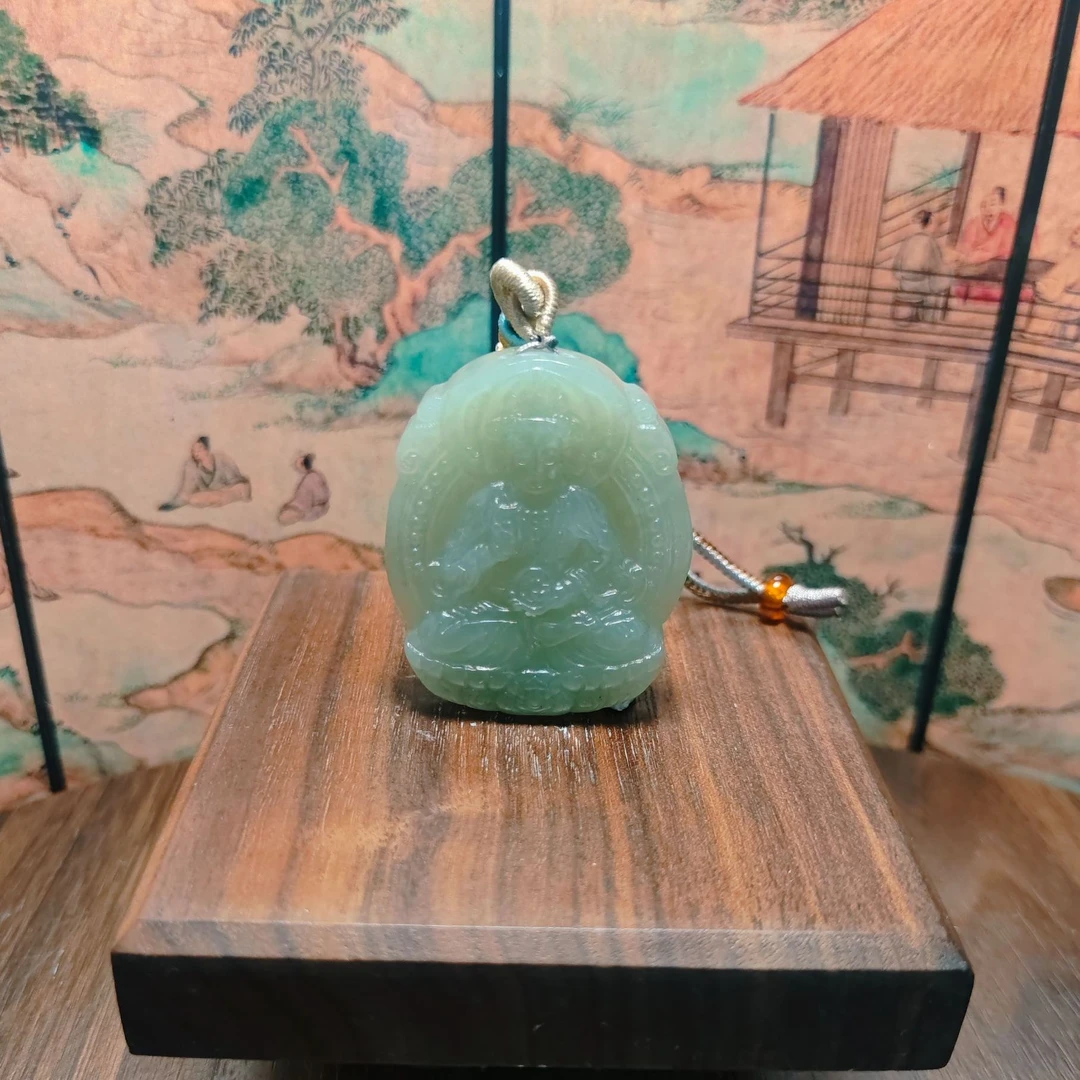K和田玉观音吊坠0017